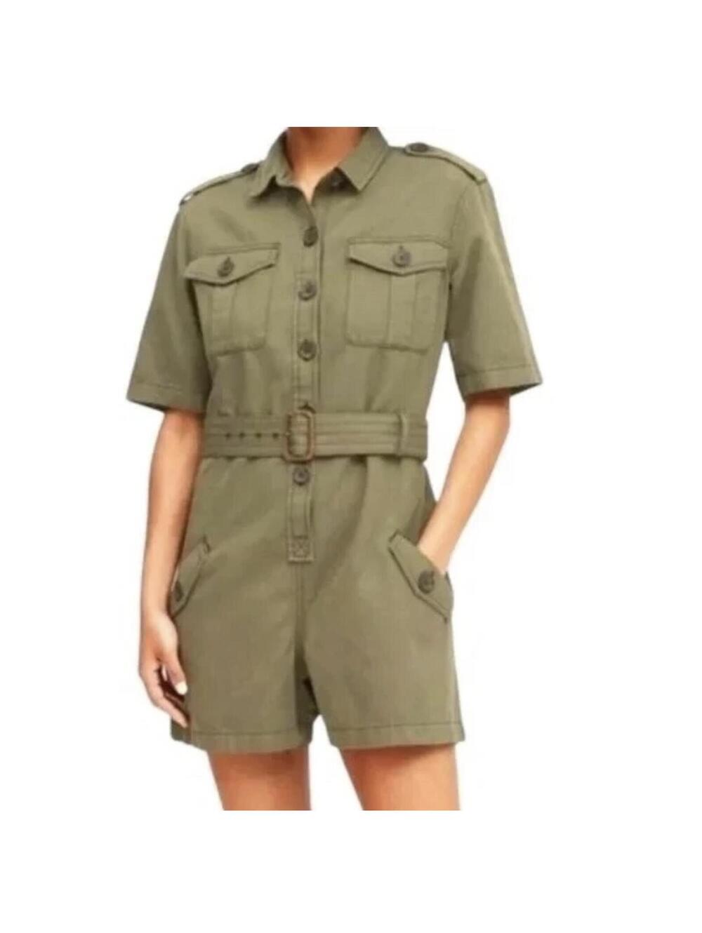 Converse Khaki Belted Denim Women's Romper Size 2 Regular